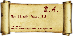 Martinak Asztrid névjegykártya